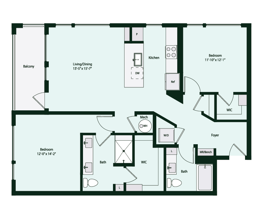 Floor plan layout diagram for B2-2